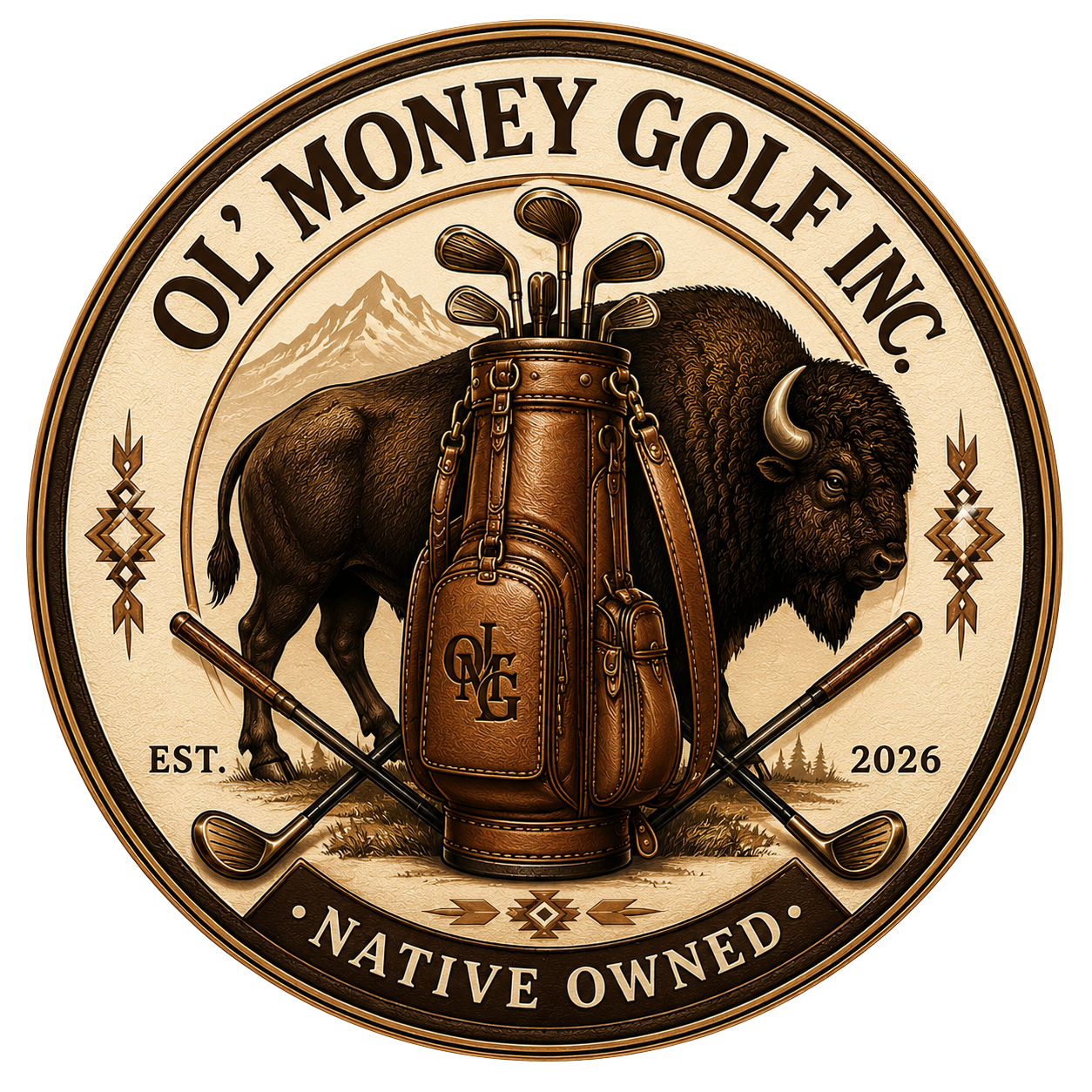 Ol' Money Golf Inc. Native Owned logo